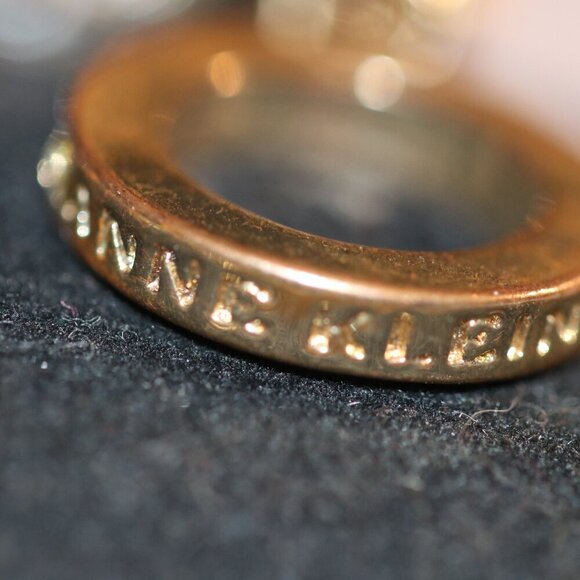 Signed Anne Klein Crystal Glass Tubular Goldtone 8" Bracelet - Picture 4 of 4